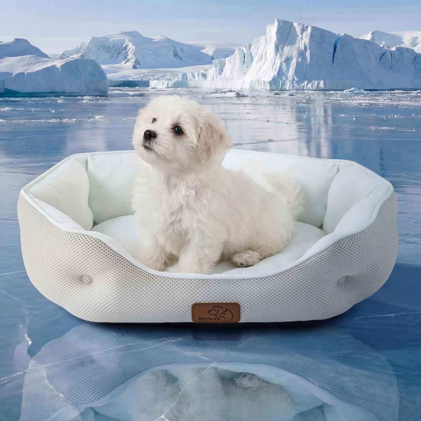 Bedsure Washable Cooling Mat for Dogs - Q-MAX>0.4 Non-Slip Summer Crate Bed for Large Dogs, No Gel or Electricity Needed