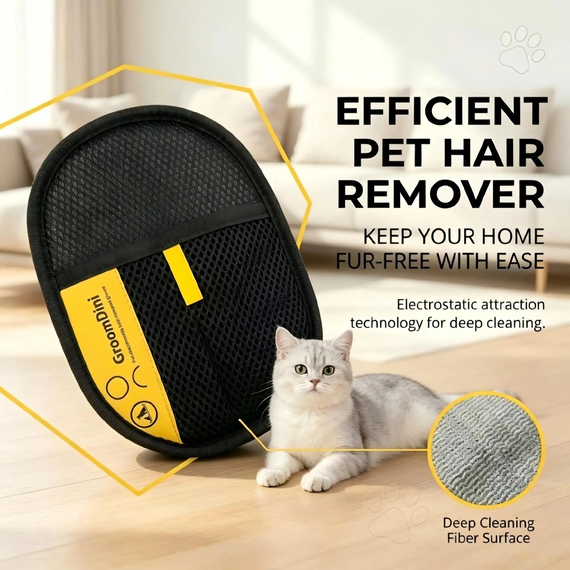 Pet Hair Remover, Electrostatic Gloves Two-Way Brush Sticky Hair Remover Cat Hair Dog Hair Glover Grooming Removal Cleaning, Reusable Cat&Dog Hair Remover for Couch, Furniture, Carpet, Car Seat.
