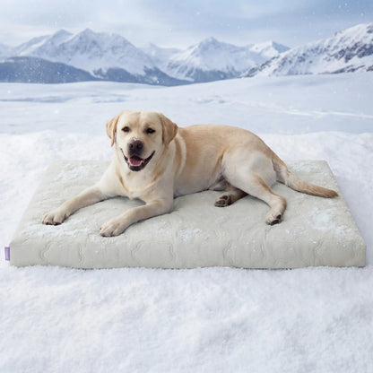 Bedsure Washable Cooling Mat for Dogs - Q-MAX>0.4 Non-Slip Summer Crate Bed for Large Dogs, No Gel or Electricity Needed