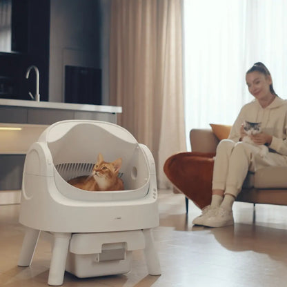Petpivot Autoscooper 11 Open-Top Self-Cleaning Cat Litter Box with Odor-Free Waste Disposal and Trash Bags for Pet Owners