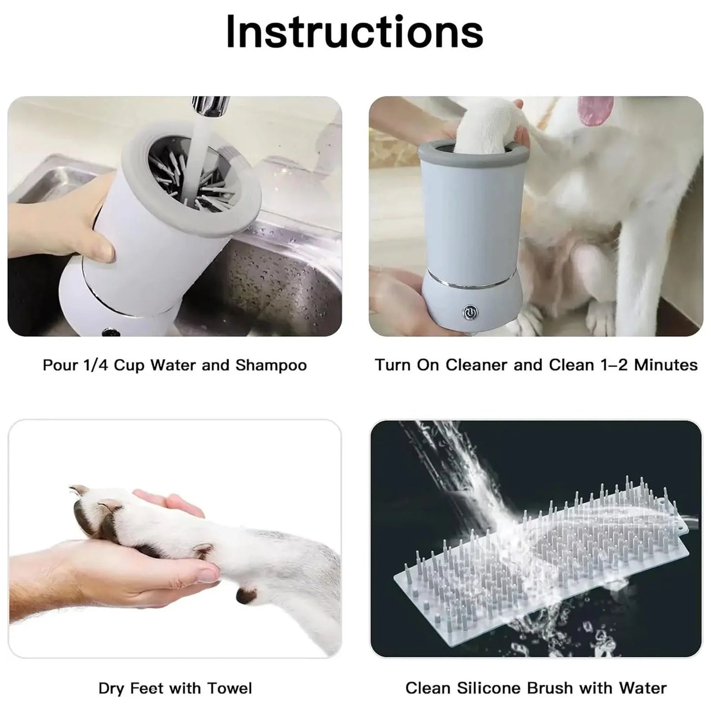 GWAAMB Automatic Electric Pet Paw Cleaner for Dogs and Cats - Home Foot Washing Machine