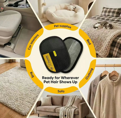 Pet Hair Remover, Electrostatic Gloves Two-Way Brush Sticky Hair Remover Cat Hair Dog Hair Glover Grooming Removal Cleaning, Reusable Cat&Dog Hair Remover for Couch, Furniture, Carpet, Car Seat.