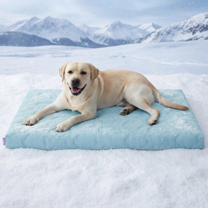 Bedsure Washable Cooling Mat for Dogs - Q-MAX>0.4 Non-Slip Summer Crate Bed for Large Dogs, No Gel or Electricity Needed