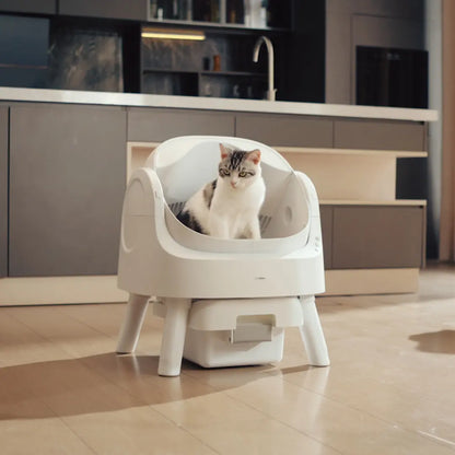 Petpivot Autoscooper 11 Open-Top Self-Cleaning Cat Litter Box with Odor-Free Waste Disposal and Trash Bags for Pet Owners