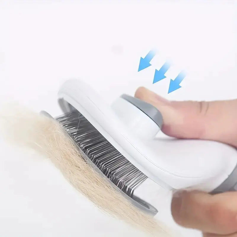 Pet Hair Removal Comb Self-Cleaning  for Cats and Dogs - One-Button Slicker Brush