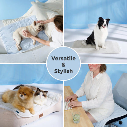 Bedsure Washable Cooling Mat for Dogs - Q-MAX>0.4 Non-Slip Summer Crate Bed for Large Dogs, No Gel or Electricity Needed