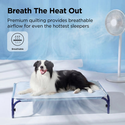 Bedsure Washable Cooling Mat for Dogs - Q-MAX>0.4 Non-Slip Summer Crate Bed for Large Dogs, No Gel or Electricity Needed