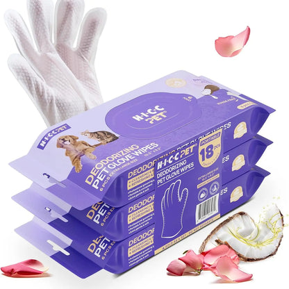 Dog Grooming Wipes (20 Count) HICC PET Natural Hypoallergenic Disposable Dog Grooming Wipes (20 Count) - No-Rinse, Mess-Free Solution with Fermented Oils for Hair Removal, Deodorizing, Skin Moisture, and Paw Care, Ideal for Outdoor Use
