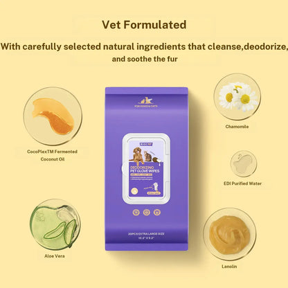 Dog Grooming Wipes (20 Count) HICC PET Natural Hypoallergenic Disposable Dog Grooming Wipes (20 Count) - No-Rinse, Mess-Free Solution with Fermented Oils for Hair Removal, Deodorizing, Skin Moisture, and Paw Care, Ideal for Outdoor Use