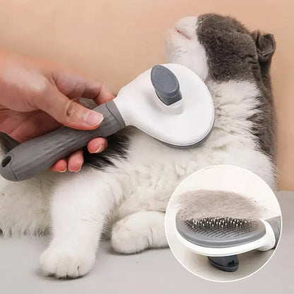 Pet Hair Removal Comb Self-Cleaning  for Cats and Dogs - One-Button Slicker Brush