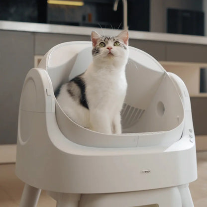 Petpivot Autoscooper 11 Open-Top Self-Cleaning Cat Litter Box with Odor-Free Waste Disposal and Trash Bags for Pet Owners