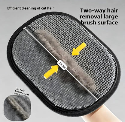 Pet Hair Remover, Electrostatic Gloves Two-Way Brush Sticky Hair Remover Cat Hair Dog Hair Glover Grooming Removal Cleaning, Reusable Cat&Dog Hair Remover for Couch, Furniture, Carpet, Car Seat.