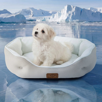 Bedsure Washable Cooling Mat for Dogs - Q-MAX>0.4 Non-Slip Summer Crate Bed for Large Dogs, No Gel or Electricity Needed