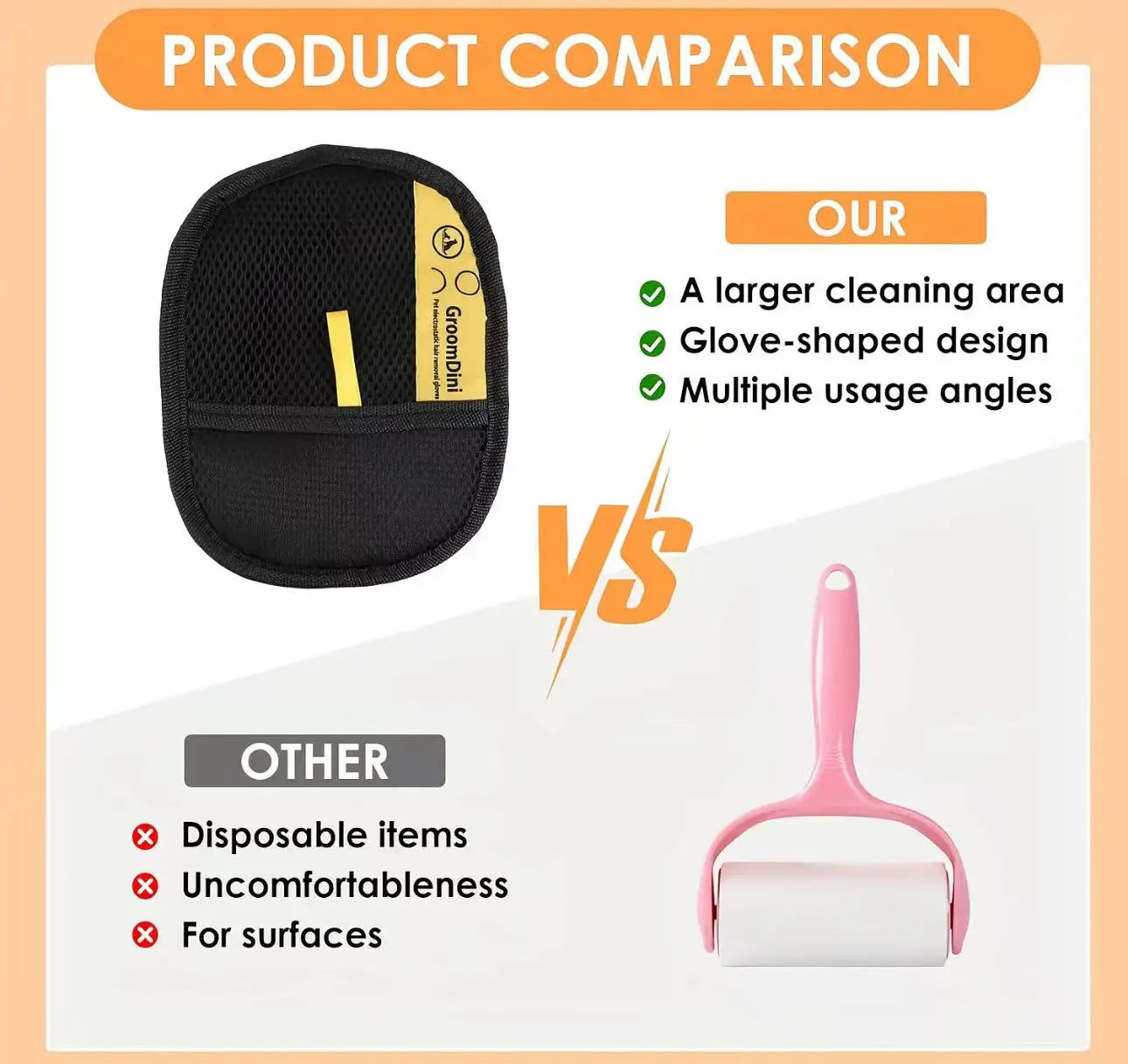 Pet Hair Remover, Electrostatic Gloves Two-Way Brush Sticky Hair Remover Cat Hair Dog Hair Glover Grooming Removal Cleaning, Reusable Cat&Dog Hair Remover for Couch, Furniture, Carpet, Car Seat.